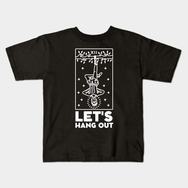 Let's Hang Out. The Hanged Man Tarot Card Kids T-Shirt by moonlobster